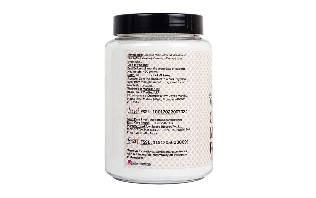 Urban Platter Vegan Coconut Milk Powder    Plastic Jar  400 grams